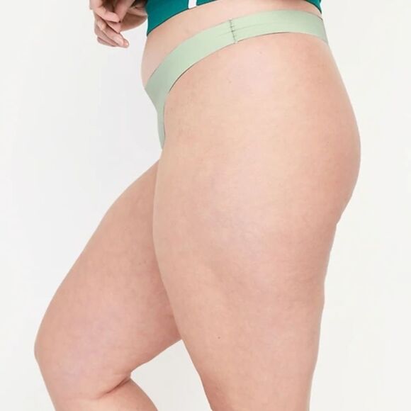 Old navy 2x size Light Green Seamless Thong Low-Rise No-Show panty womens soft - Picture 5 of 10